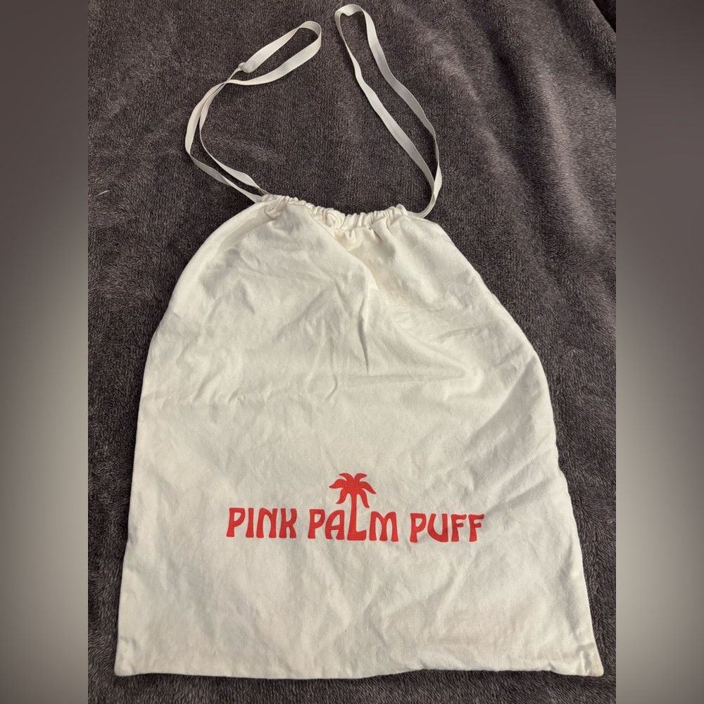 Pink Palm Puff Drawstring Dust Bag 16”x13" NEW